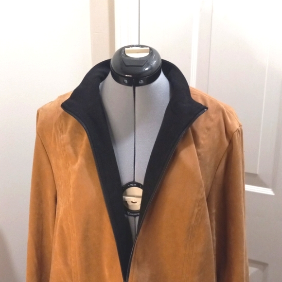 J M Collection Ultra Suede Tan Jacket Size 14 - Picture 3 of 5